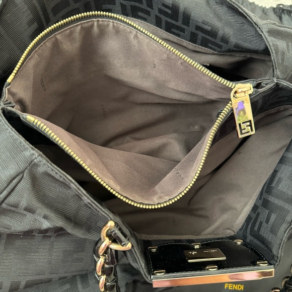 Fendi Black Zucca Canvas Large Mia Tote - Picture 9 of 12